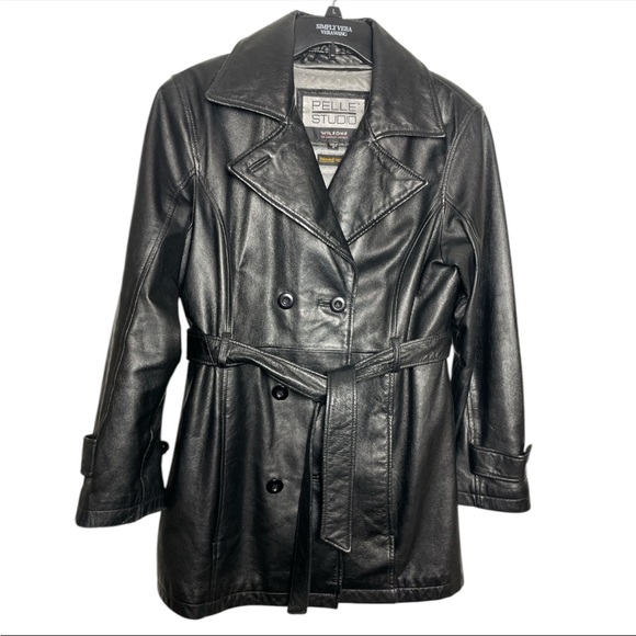 Pelle Studio Wilson vintage leather thinsulated lined women’s small belted coat